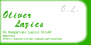 oliver lazics business card